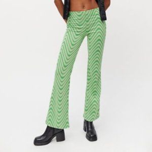 Urban Outfitters Bryn Pull on flare pant in green
